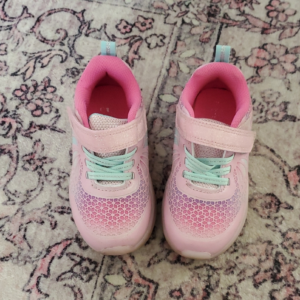 Vibrant Pink and Purple Kids Sneakers